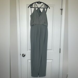 TFNC Satin Maxi Dress Sage